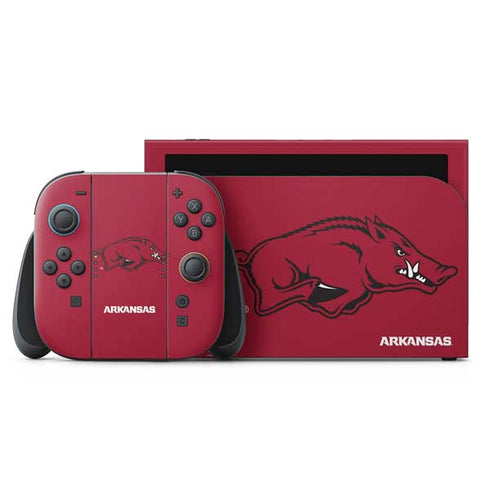 University of Arkansas-Fayetteville Razorbacks Red Logo Nintendo Switch 2 (2025) with Joy-Con Skin